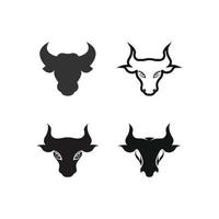 icono de vector de logotipo de cabeza de toro