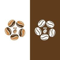 plantilla de vector de icono de grano de café