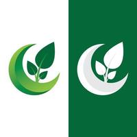 logotipos de la ecología de la hoja del árbol verde vector