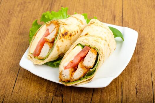 rollo de pan de pollo foto