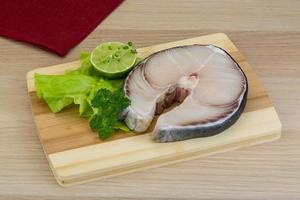 Raw blue shark steak photo