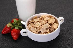 Wheat flakes for breakfast photo