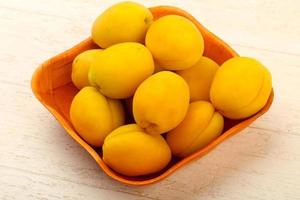 Ripe sweet apricots photo