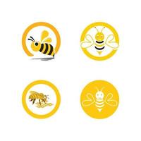 abeja logo vector icono ilustración