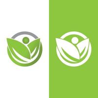 logotipos de la ecología de la hoja del árbol verde vector