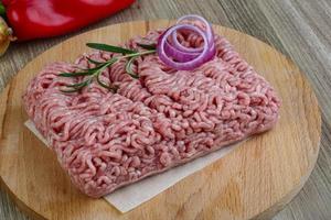 Raw minced pork meat photo