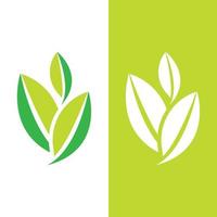 logotipos de la ecología de la hoja del árbol verde vector