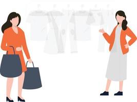 las chicas están de compras. vector