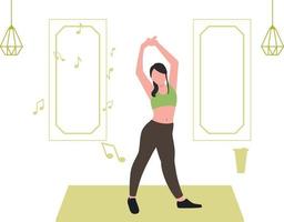 The girl is exercising. vector