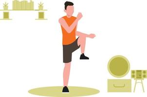 The boy is exercising. vector