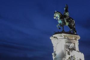 Statue of King Jose I at Praca do Comercio in Lisbon photo