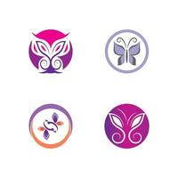 diseño de vector de icono de mariposa de belleza