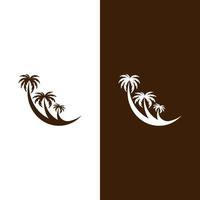 Palm tree summer logo template vector