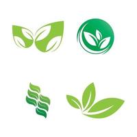 Logos of green Tree leaf ecology vector