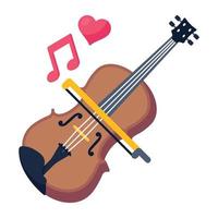 un icono plano editable de guitarra vector