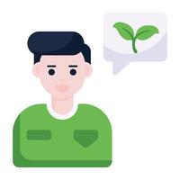 An ecologist avatar flat icon download vector