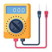 An icon of voltmeter flat vector