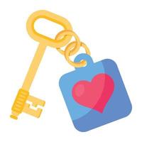 A captivating flat icon of love lock vector