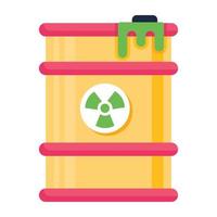 A chemical barrel flat icon design vector