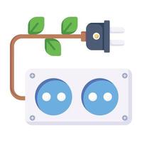 An icon of eco plug flat vector