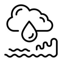 Hand drawn editable icon of a rain vector