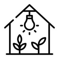 A greenhouse doodle editable icon download vector