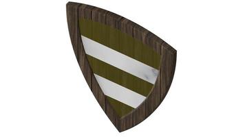 escudo de madera medieval 3d ilustración render foto
