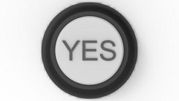 white yes button isolated 3d illustration render photo