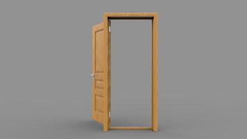 conjunto de diferentes puertas de madera aisladas 3d ilustración render sobre fondo blanco foto