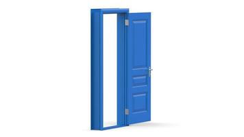 Set of different blue door isolated 3d illustration render on white background photo