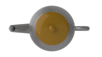 white ceramic teapot for drinking tea 3d render illustration photo