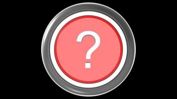 botón interrogación rojo y blanco aislado 3d ilustración render foto
