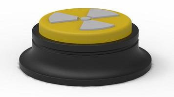 yellow nuclear button isolated 3d illustration render photo