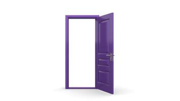 Set of different purple door isolated 3d illustration render on white background photo