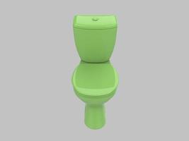 3d illustration lavatory closet toilet green photo