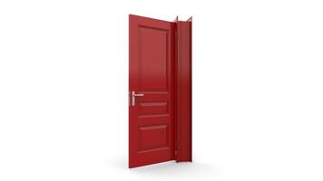 Set of different red door isolated 3d illustration render on white background photo