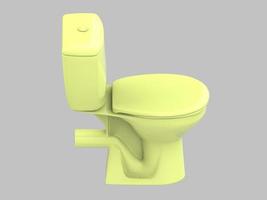 3d yellow isolated seat closet toilet wc porcelain illustration photo