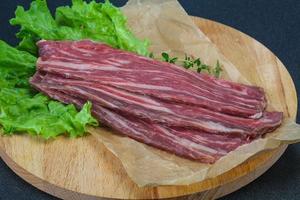 Raw Thick pork steak for cooking photo