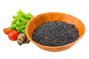 Black raw lentils photo