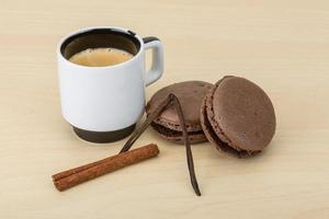 Coffee with macaroons photo