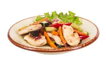 Grilled vegetables and chicken fillet photo