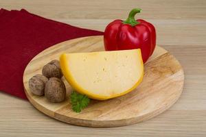 Yellow round cheese photo