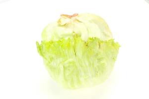 Fresh ripe green Iceberg salad photo