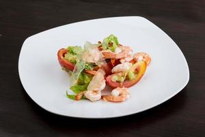 Shrimps with aloe vera salad photo