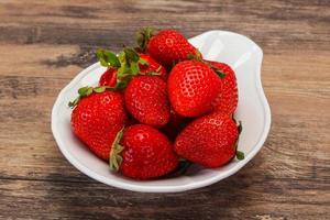 Sweet strawberry in the bowl photo