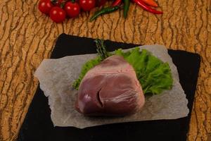 Raw pork heart photo