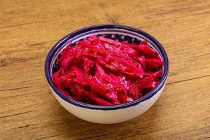 Marinated red cabbage in the bowl photo