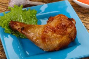 Roasted chicken leg photo