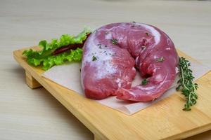 Raw pork tenderloin photo