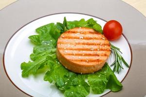 Salmon burger cutlet photo